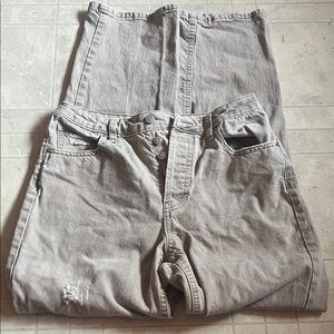 Tan High-Waisted Jeans